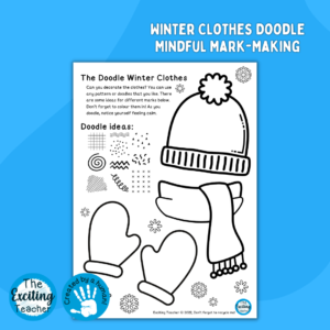 ET-174-EP Winter Clothes Doodle Mindful Mark-Making by Exciting Teacher