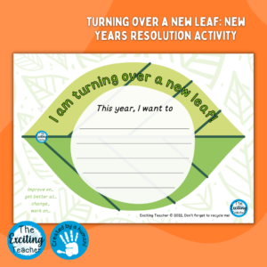 ET-332-EP Turning over a New Leaf New Years Resolution Activity by Exciting Teacher