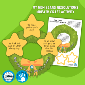 ET-333-EP My New Years Resolutions Wreath Craft Activity by Exciting Teacher