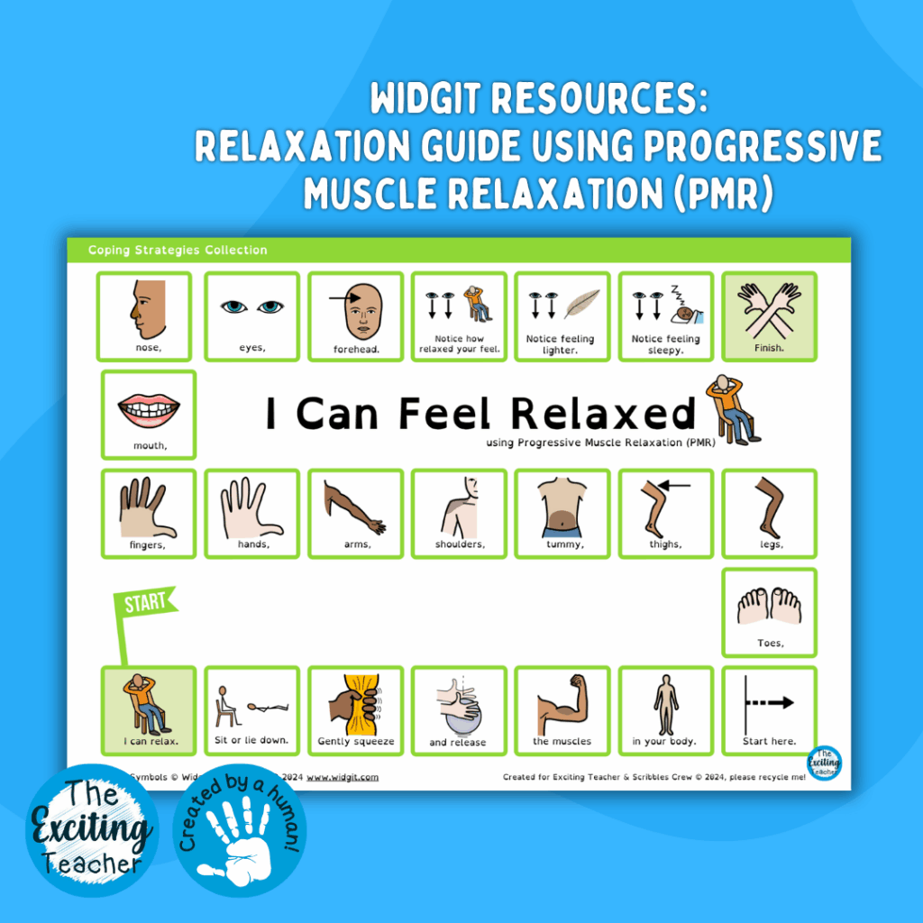 Widgit Symbols I Can Feel Relaxed using Progressive Muscles Relaxation for Children by Exciting Teacher 2024