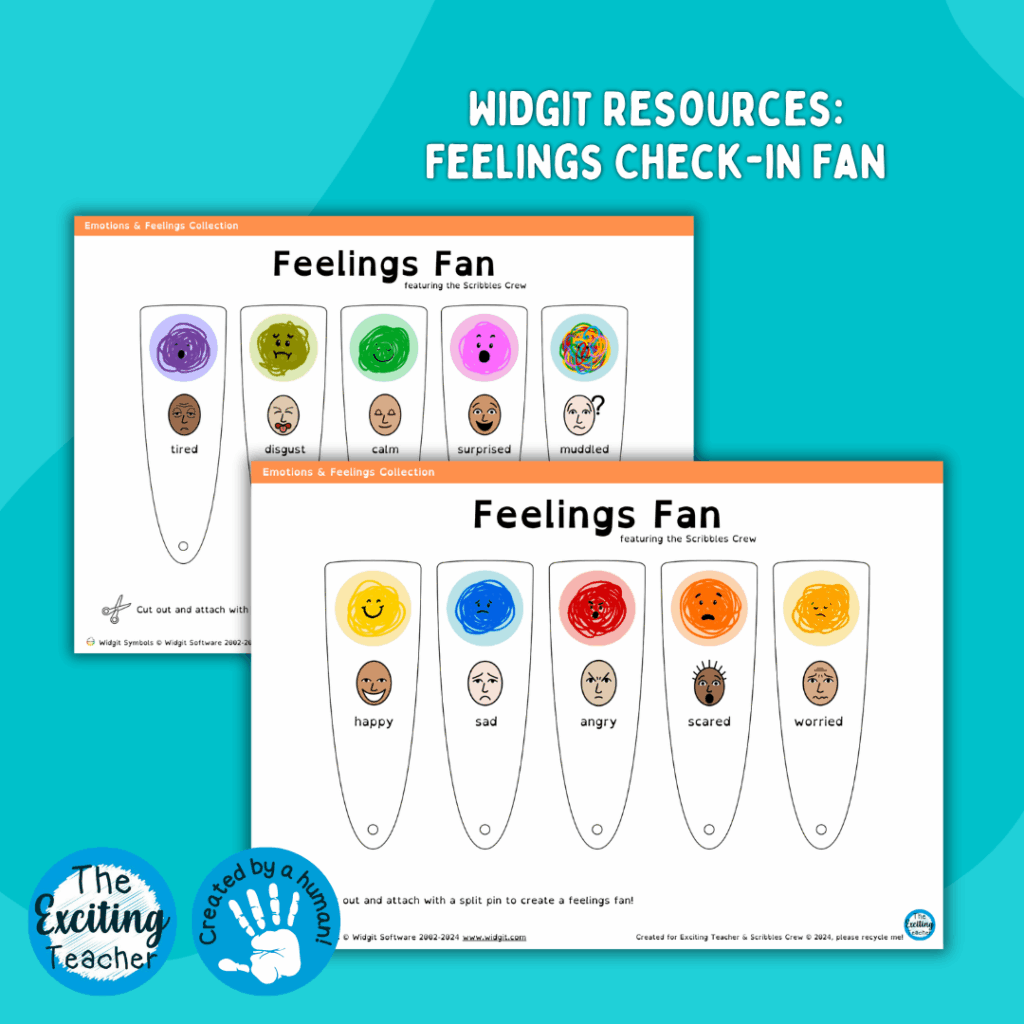 Widgit Symbols Feelings Fan with Scribbles Crew by Exciting Teacher 2024