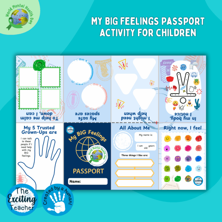 World Mental Health Day: My BIG Feelings Passport - Activity for Children (Accessing Support & Services) by Exciting Teacher 2025