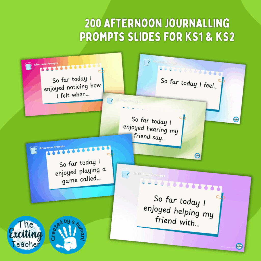 Afternoon After Lunch 200 Journalling Prompts Slides by Exciting Teacher 2025