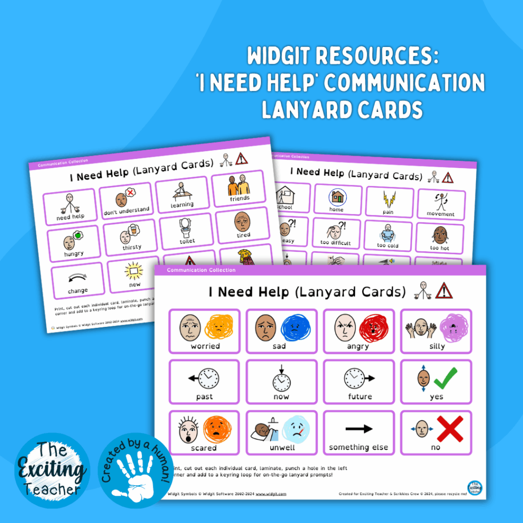 'I Need Help' - Something is Wrong Communication Lanyard Prompts (Widgit Symbols Resources - Communication Collection) by Exciting Teacher 2025