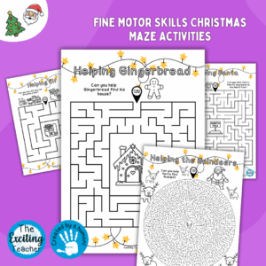Christmas Maze Mindfulness Calming Activities for Children by Exciting Teacher
