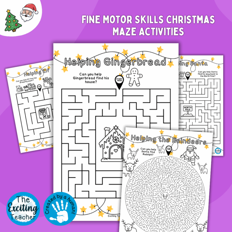 Christmas Maze Mindfulness Calming Activities for Children by Exciting Teacher