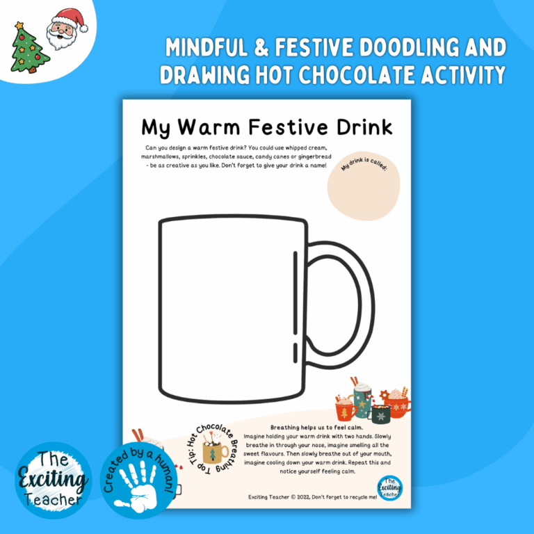 My Warm Festive Drink Fine-Motor Skills & Doodling Mindfulness Activity by Exciting Teacher