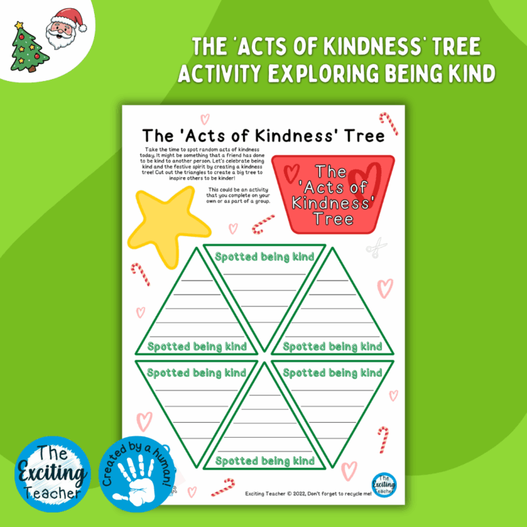 Kindness Class Activity Christmas Tree Activity for Children and Young People by Exciting Teacher