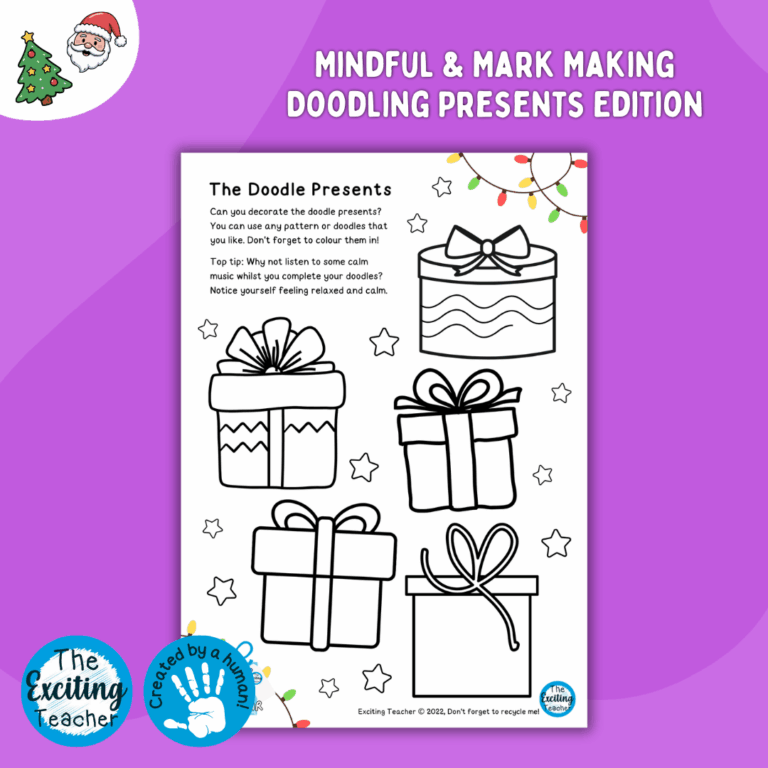The Doodle Presents Mark-Making Mindful Activity by Exciting Teacher
