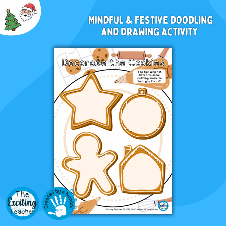 Decorate the Cookies Christmas Biscuit Decorating Mindfulness Doodling Activity by Exciting Teacher