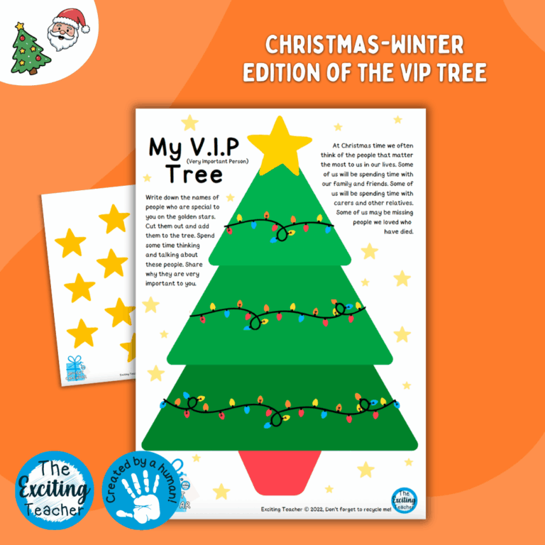 My Very Important Person Christmas Tree Thinking about Loved Ones Activity for Children and Young People by Exciting Teacher