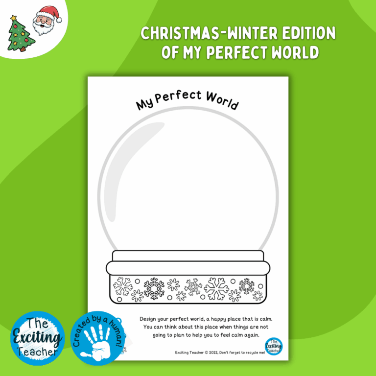 My Perfect World Happy Place Worksheet for Children by Exciting Teacher