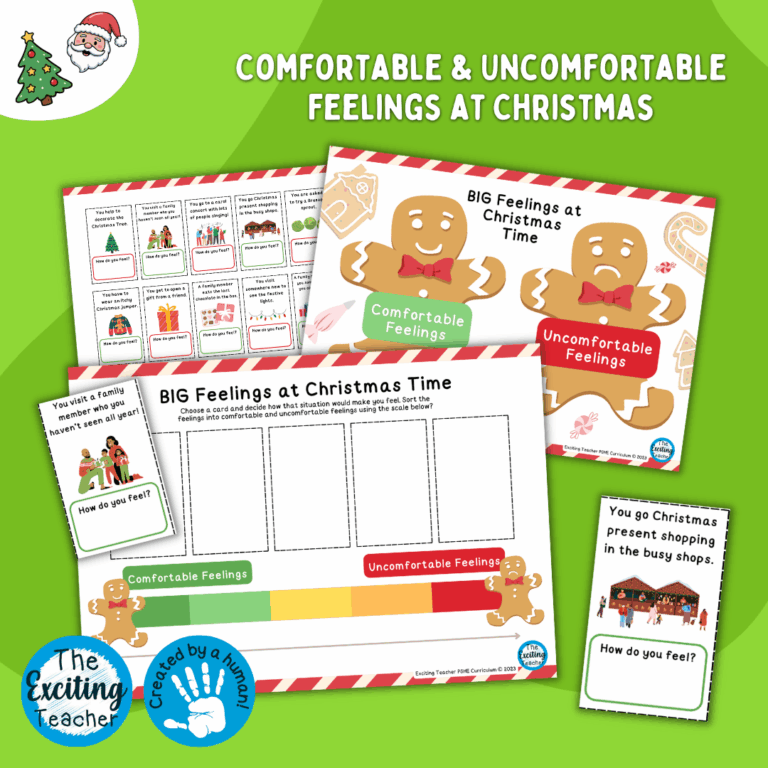 'BIG Feelings at Christmas Time': Emotional Literacy Comfortable & Uncomfortable Emotions Sorting Activity (Winter & Christmas Activity) by Exciting Teacher