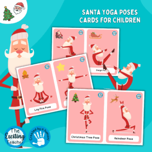 Santa Christmas Yoga Cards for Children by Exciting Teacher