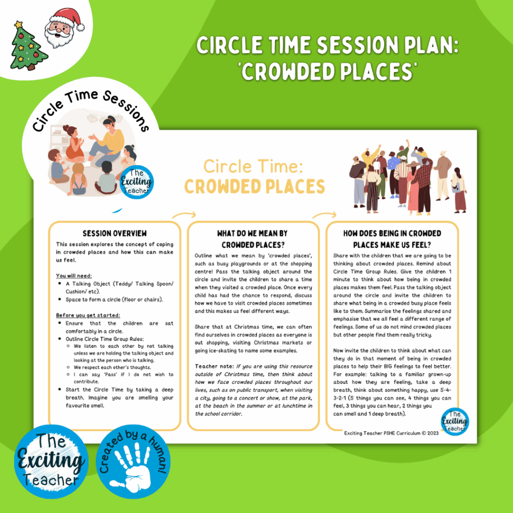 Crowded Places Circle-Time Sessions Plans Christmas Edition by Exciting Teacher