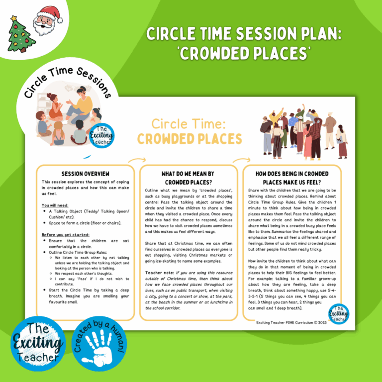 Crowded Places Circle-Time Sessions Plans Christmas Edition by Exciting Teacher