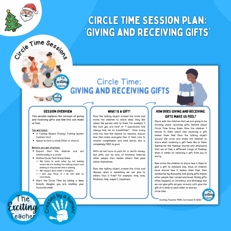 Giving and Receiving Gifts Circle-Time Sessions Plans Christmas Edition by Exciting Teacher