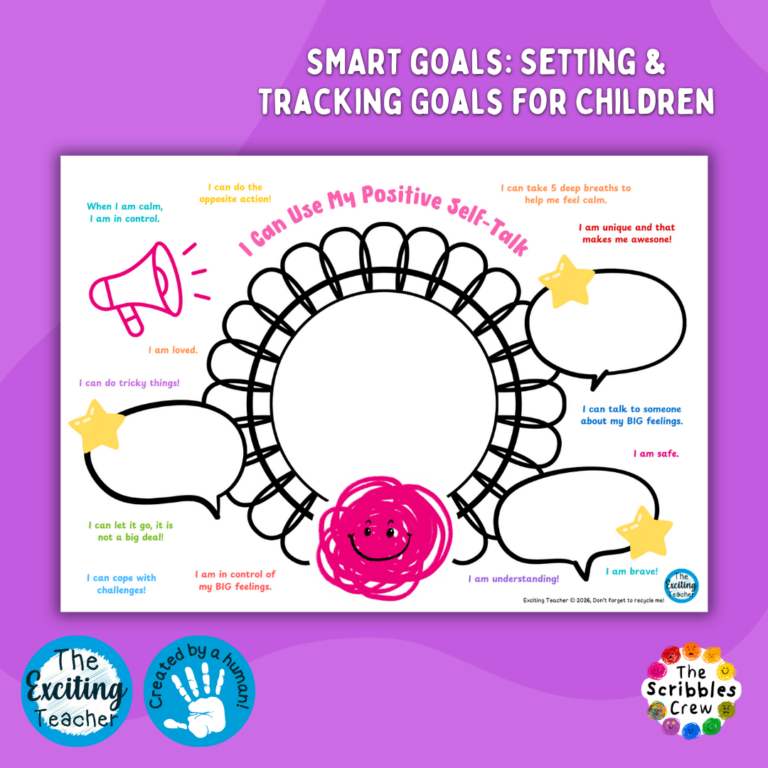 Confident Scribble I Can Use My Positive Self-Talk Affirmations Mirror Activity for Children by Exciting Teacher 2025