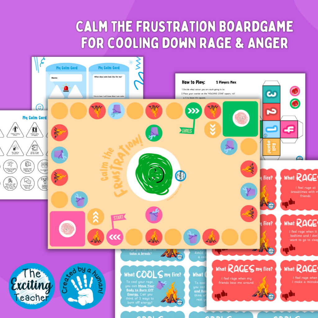 Calm the Frustration Boardgame for Exploring BIG Feelings by Exciting Teacher 2025