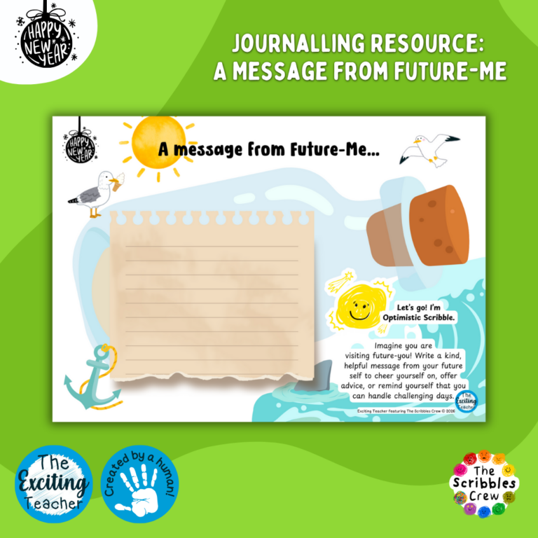 New Year Growth Mindset Activity for Kids A Message From Future Me Journalling Activity by Exciting Teacher 2026