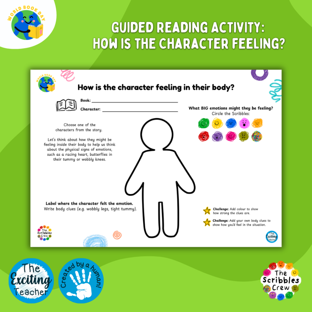 How is the Character Feeling in their Body The Scribbles Crew Celebrating World Book Day Activity by Exciting Teacher 2026
