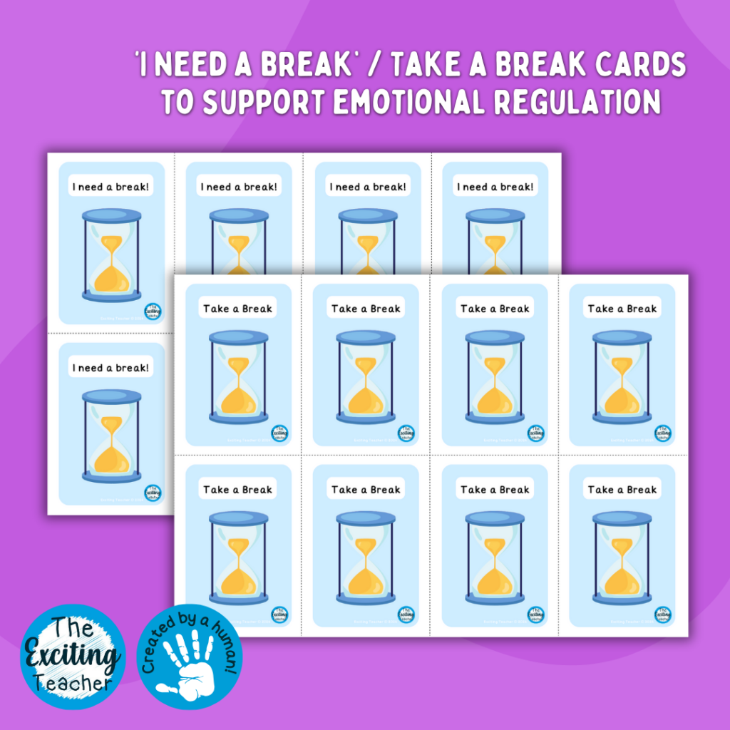 I Need A Break Take a Break Flashcards by Exciting Teacher