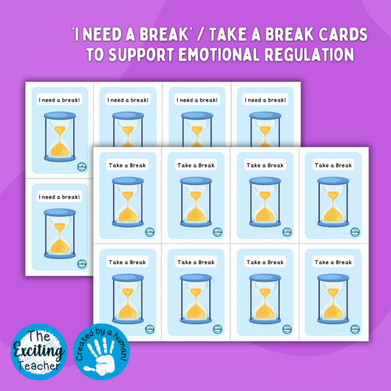 I Need A Break Take a Break Flashcards by Exciting Teacher