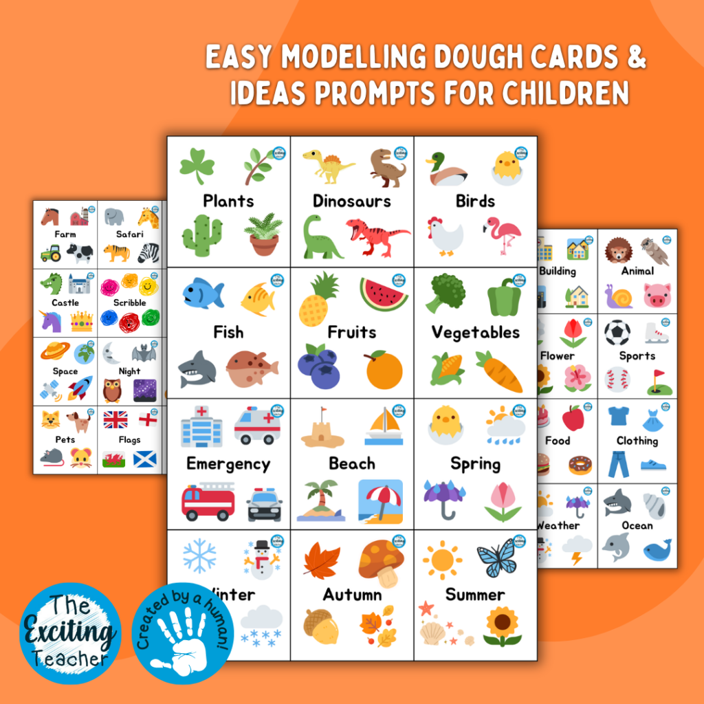 Modelling Dough Cards & Ideas Prompts for Children by Exciting Teacher and The Scribbles Crew 2026