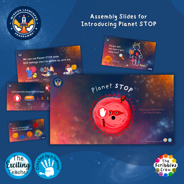 Planet STOP: Whole-School / Class Assembly with STOP Scribble (Mission Launchpad Programme) (EYFS, KS1, KS2) By Exciting Teacher and The Scribbles Crew 2026