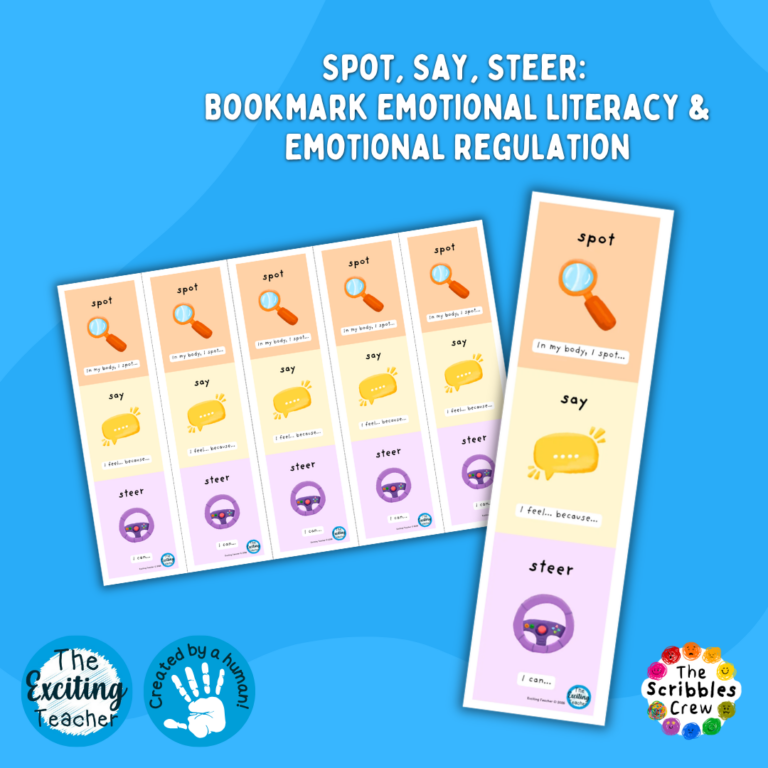 Spot, Say, Steer Bookmarks for Emotional Literacy and Emotional Regulation Support by Exciting Teacher 2026