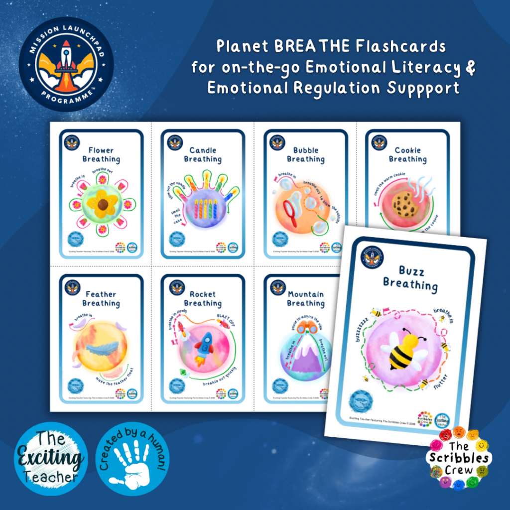 Planet BREATHE Flashcards Mission Launchpad Programme by Exciting Teacher and Scribbles Crew 2026