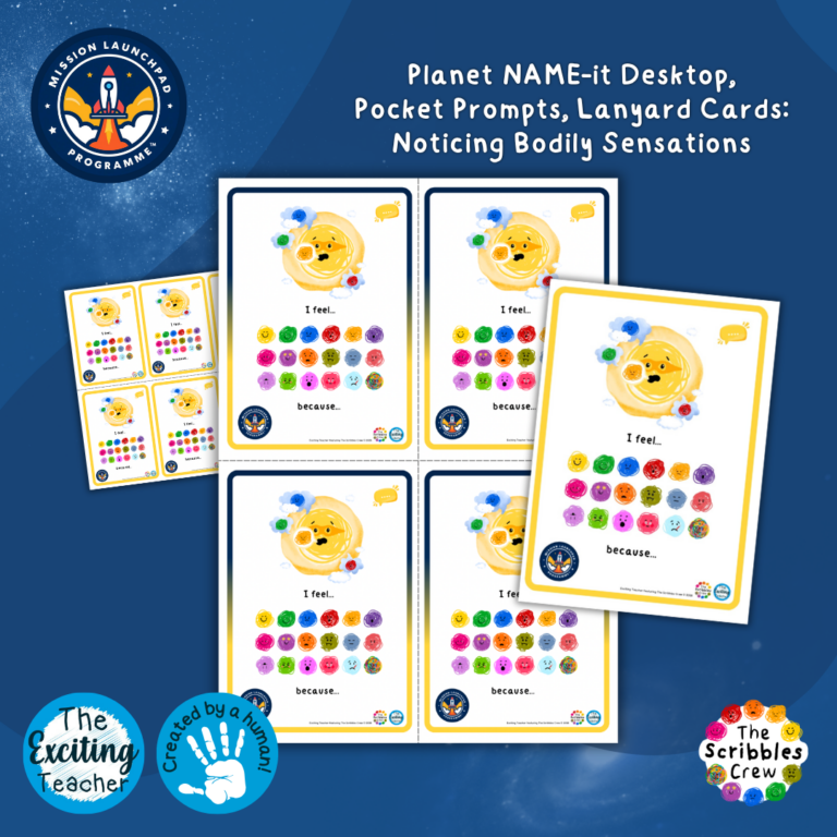 Planet NAME-it: I Can Use Planet NAME-it Pocket Desk Cards for Saying How I Feel (Mission Launchpad Programme) (EYFS, KS1, KS2) By Exciting Teacher The Scribbles Crew 2026