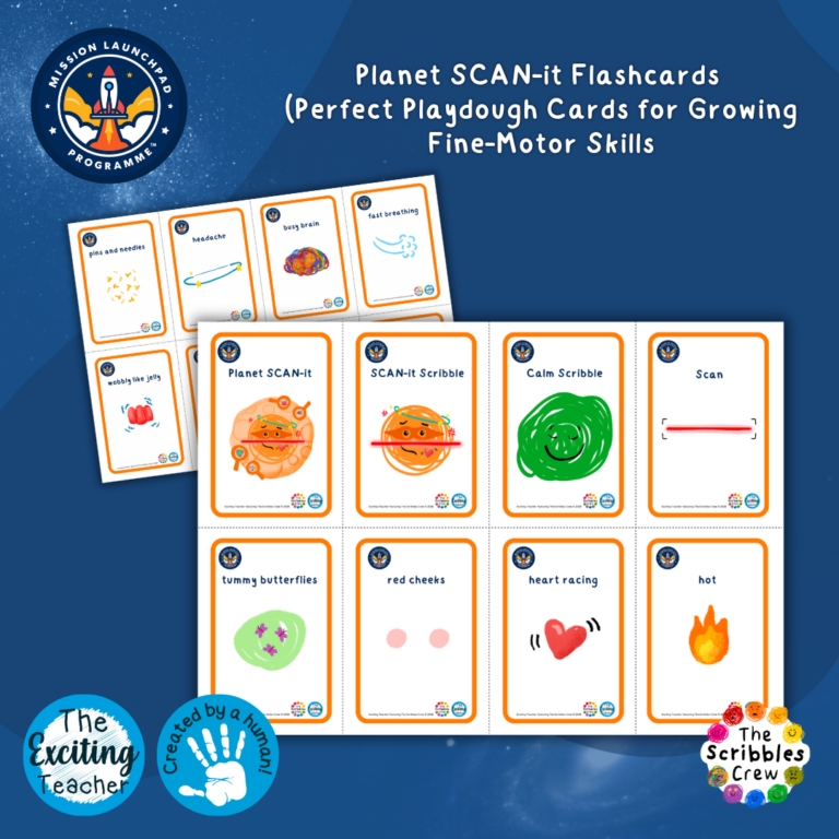 Planet SCAN-it Flashcards Playdough Prompt Cards SCAN-It Strategies Mission Launchpad Programme by Exciting Teacher and Scribbles Crew 2026