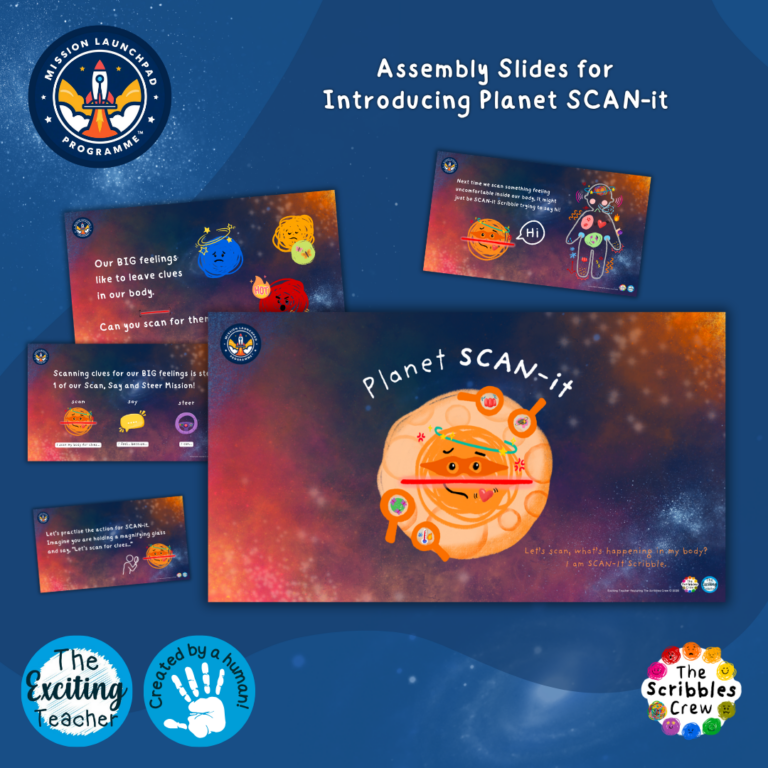Planet SCAN-it Assembly with SCAN-it Scribble Mission Launchpad Programme by Exciting Teacher and Scribbles Crew 2026