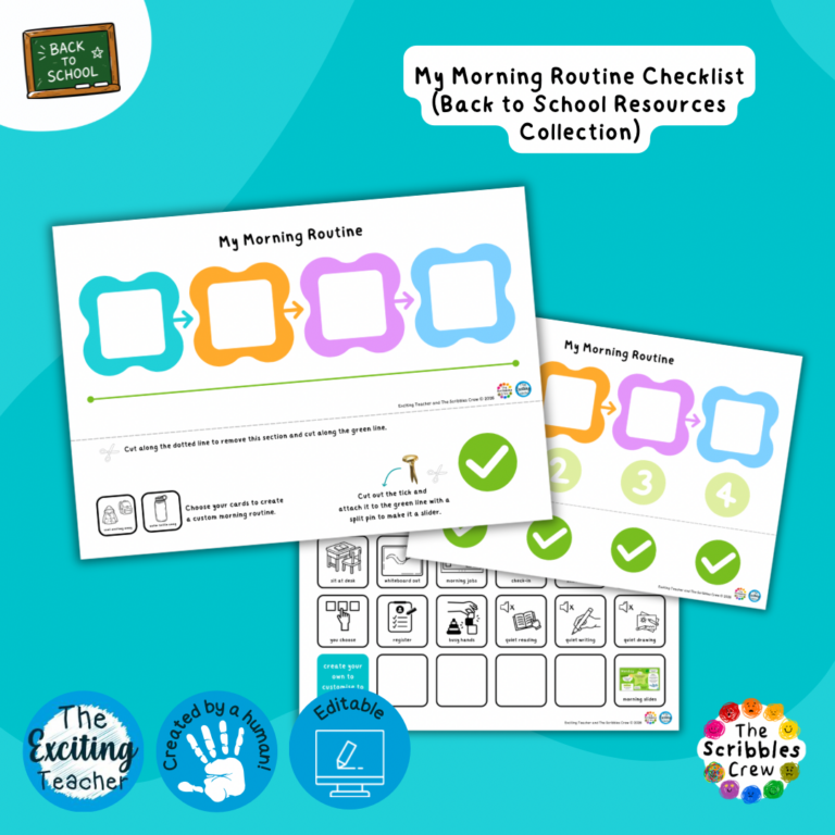 My Morning Routine RESOURCE TEMPLATE LINK Editable Resources for Classrooms or Homes Interactive Checklist by Exciting Teacher 2026
