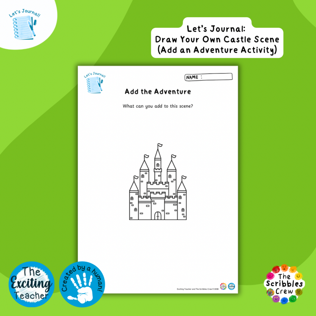 Castle Scene Add the Adventure Journalling Resources by Exciting Teacher and The Scribbles Crew 2026