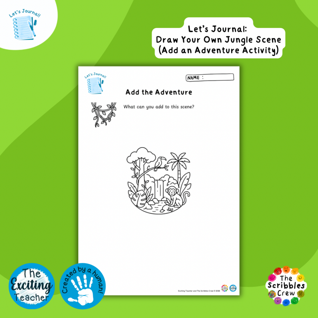 Jungle Add the Adventure Journalling Resources by Exciting Teacher and The Scribbles Crew 2026