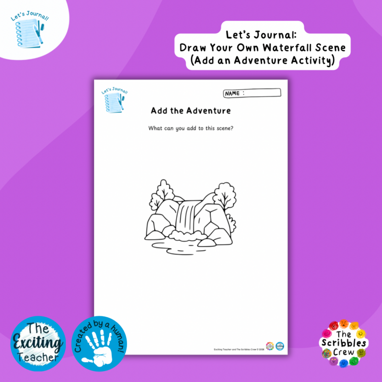 Waterfall Add the Adventure Journalling Resources by Exciting Teacher and The Scribbles Crew 2026